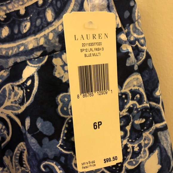 Lauren Ralph Lauren Blue Paisley Skirt - Picture 7 of 7